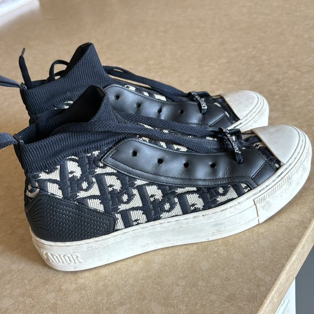 Dior Black and White High-Top Sneakers